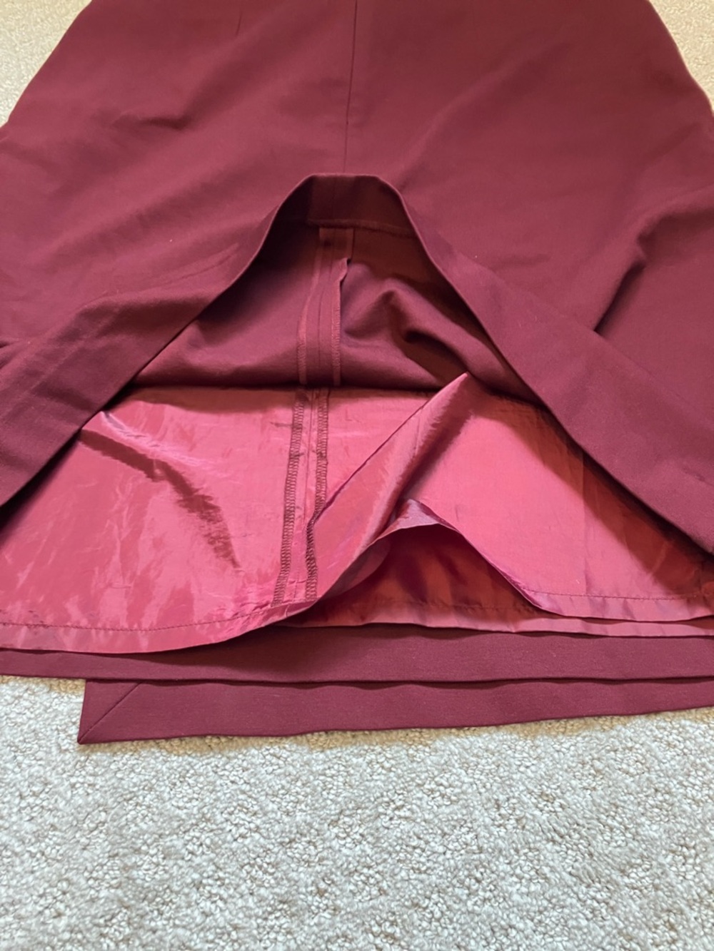 Liz Claiborne Burgundy Tie-Waist Faux Wrap Skirt - Picture 5 of 5